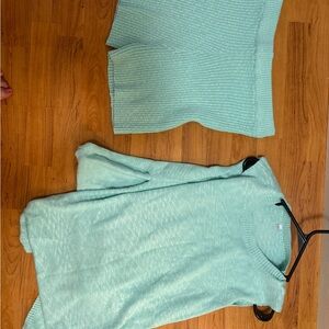 Mint Green Knit Sweater and Shorts Set